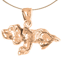 10K, 14K or 18K Gold Cocker Spaniel Dog Pendant