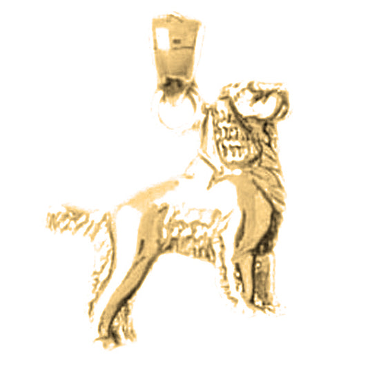 Yellow Gold-plated Silver Dog Pendant