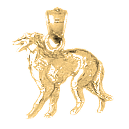 Yellow Gold-plated Silver Hound Dog Pendant