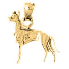 10K, 14K or 18K Gold Hound Dog Pendant