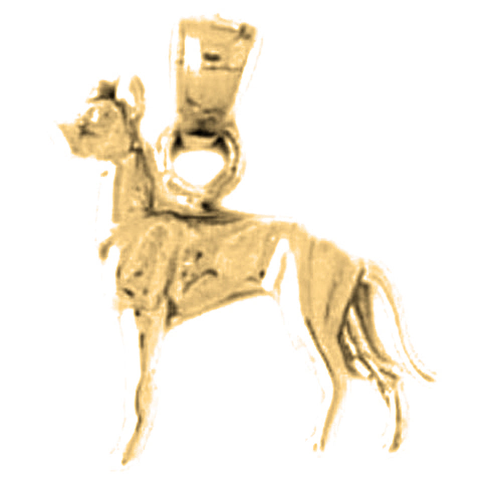 Yellow Gold-plated Silver Hound Dog Pendant