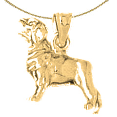 Sterling Silver Labrador Dog Pendant (Rhodium or Yellow Gold-plated)