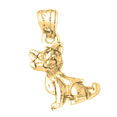 Yellow Gold-plated Silver Dog Pendant