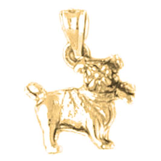 Yellow Gold-plated Silver Dog Pendant