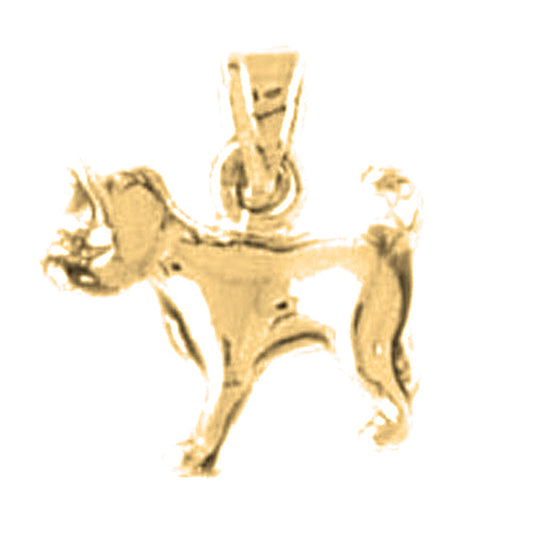 Yellow Gold-plated Silver Dog Pendant