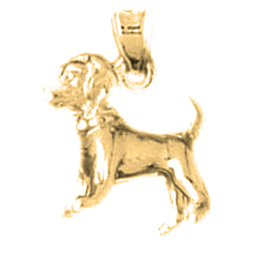 Yellow Gold-plated Silver Dog Pendant