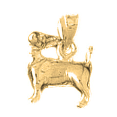 Yellow Gold-plated Silver Dog Pendant