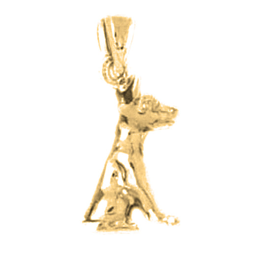 Yellow Gold-plated Silver Dog Pendant