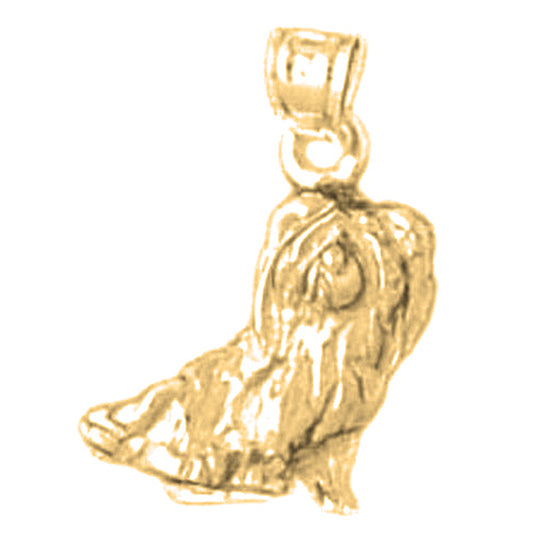 Yellow Gold-plated Silver Dog Pendant