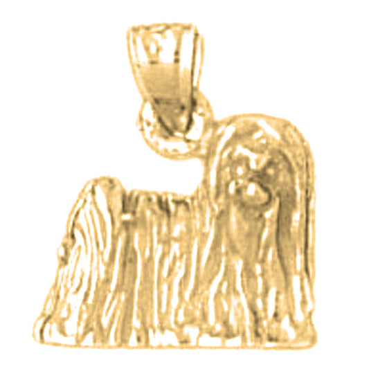 Yellow Gold-plated Silver Dog Pendant