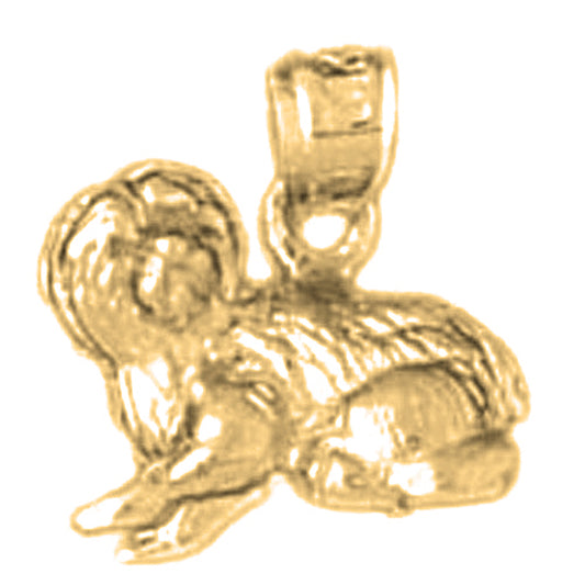 Yellow Gold-plated Silver Dog Pendant