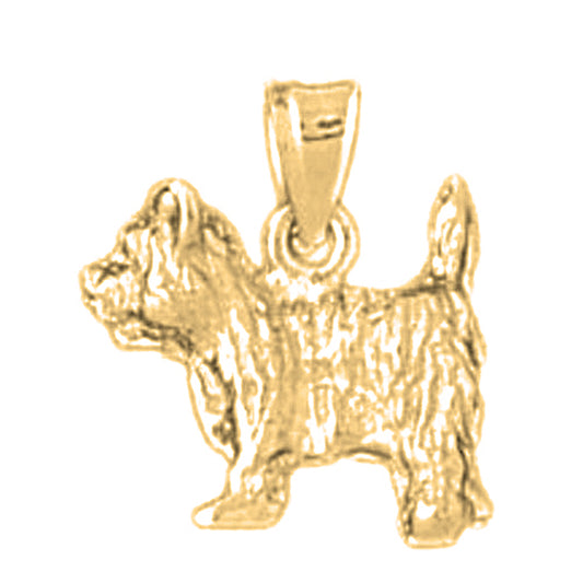 Yellow Gold-plated Silver Dog Pendant