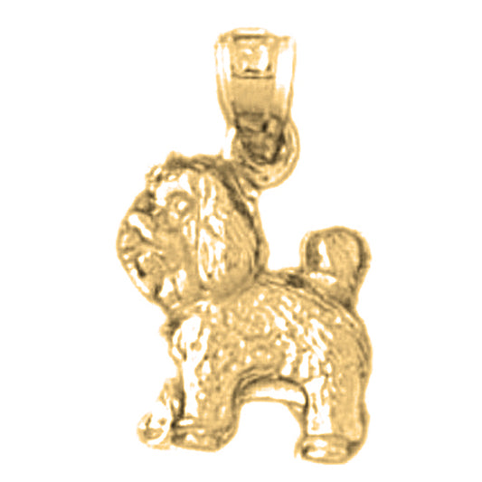 Yellow Gold-plated Silver Dog Pendant