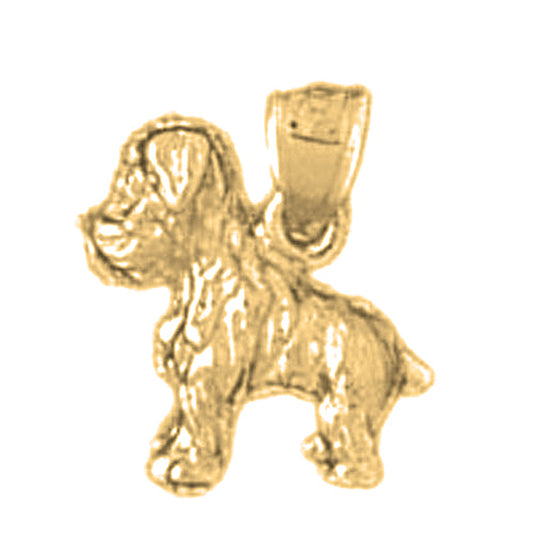 Yellow Gold-plated Silver Dog Pendant