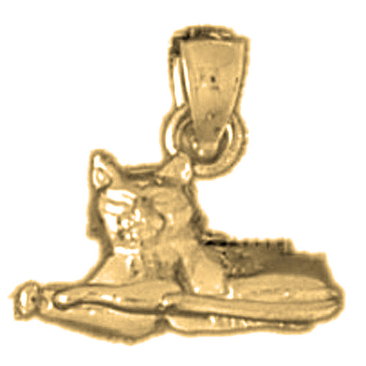 Yellow Gold-plated Silver Cat Pendant