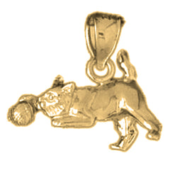 Yellow Gold-plated Silver Cat Pendant