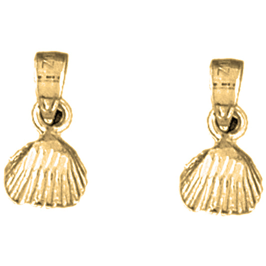 Yellow Gold-plated Silver 13mm Shell Earrings