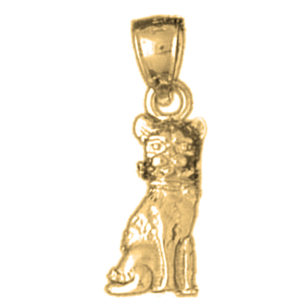 Yellow Gold-plated Silver Cat Pendant