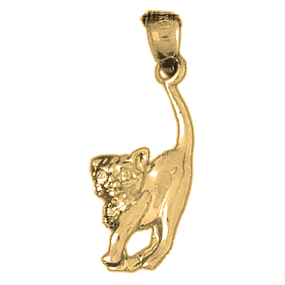 Yellow Gold-plated Silver Cat Pendant