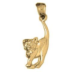 Yellow Gold-plated Silver Cat Pendant