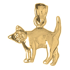 Yellow Gold-plated Silver Cat Pendant