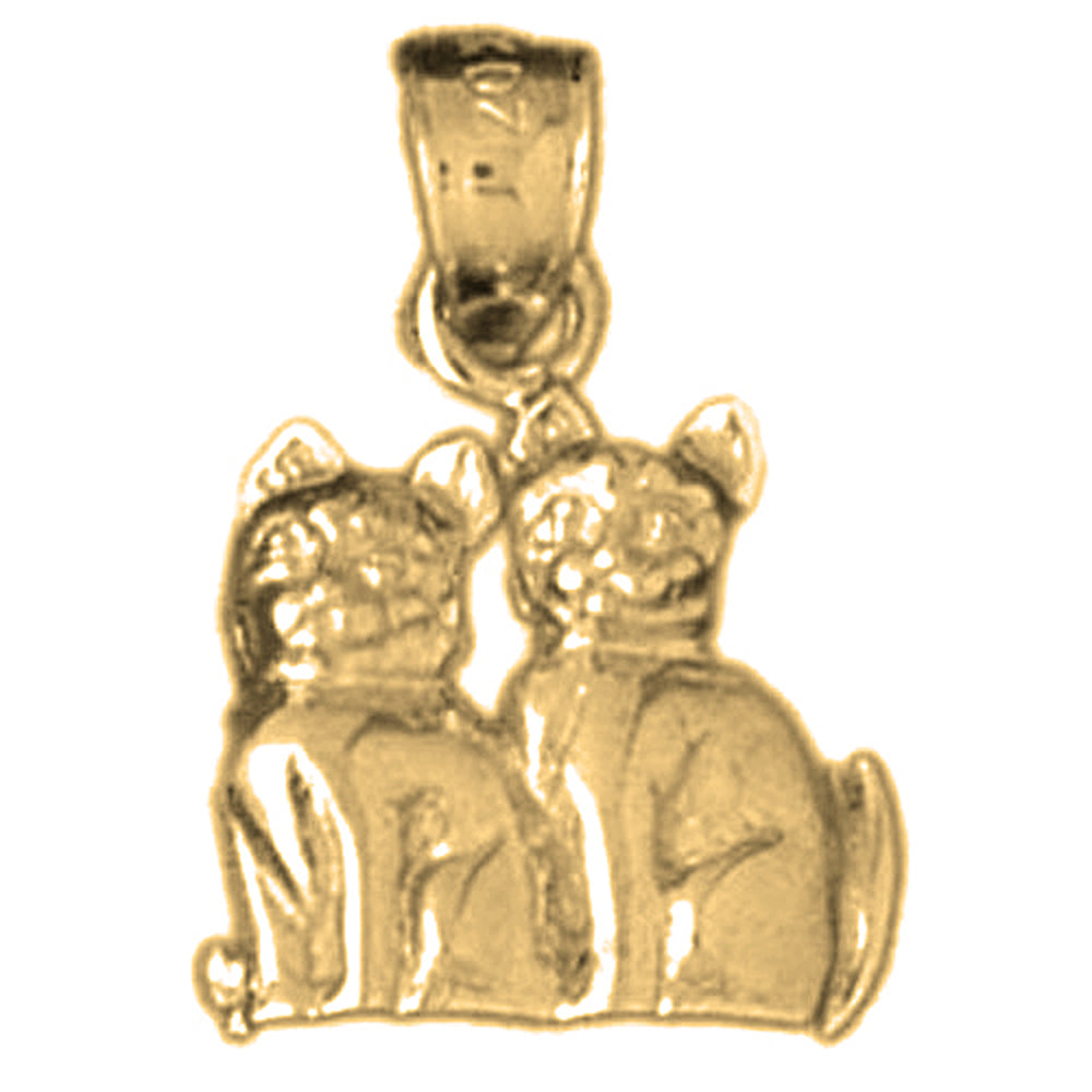 Yellow Gold-plated Silver Cat Pendant