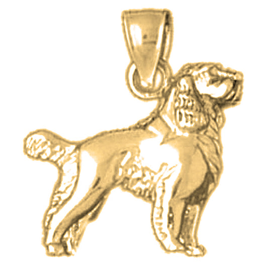 Yellow Gold-plated Silver Dog Pendant