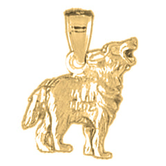 Yellow Gold-plated Silver Dog Pendant