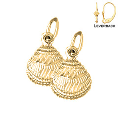 14K or 18K Gold 15mm Shell Earrings