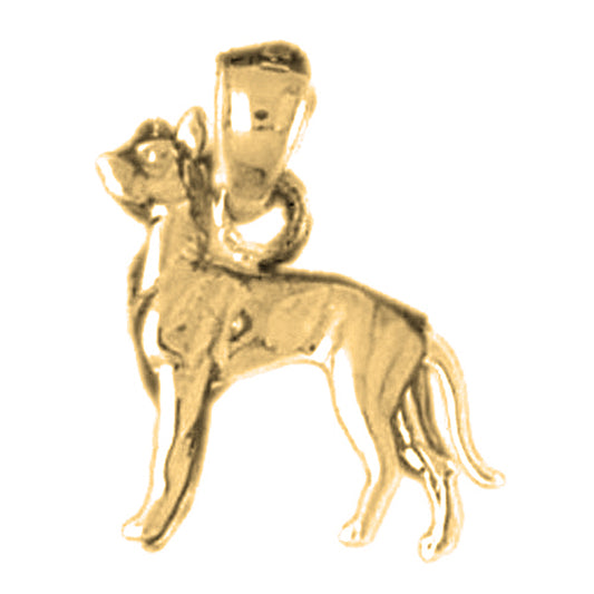 Yellow Gold-plated Silver Dog Pendant