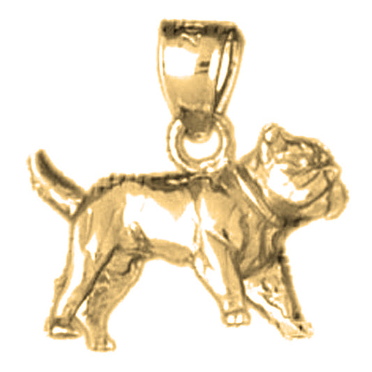 Yellow Gold-plated Silver Dog Pendant