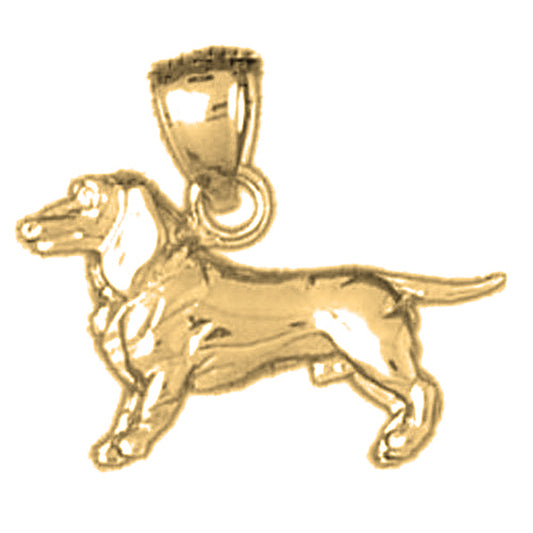 Yellow Gold-plated Silver Dog Pendant