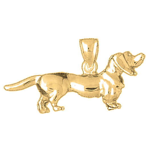 Yellow Gold-plated Silver Dog Pendant