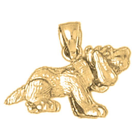 Yellow Gold-plated Silver Dog Pendant