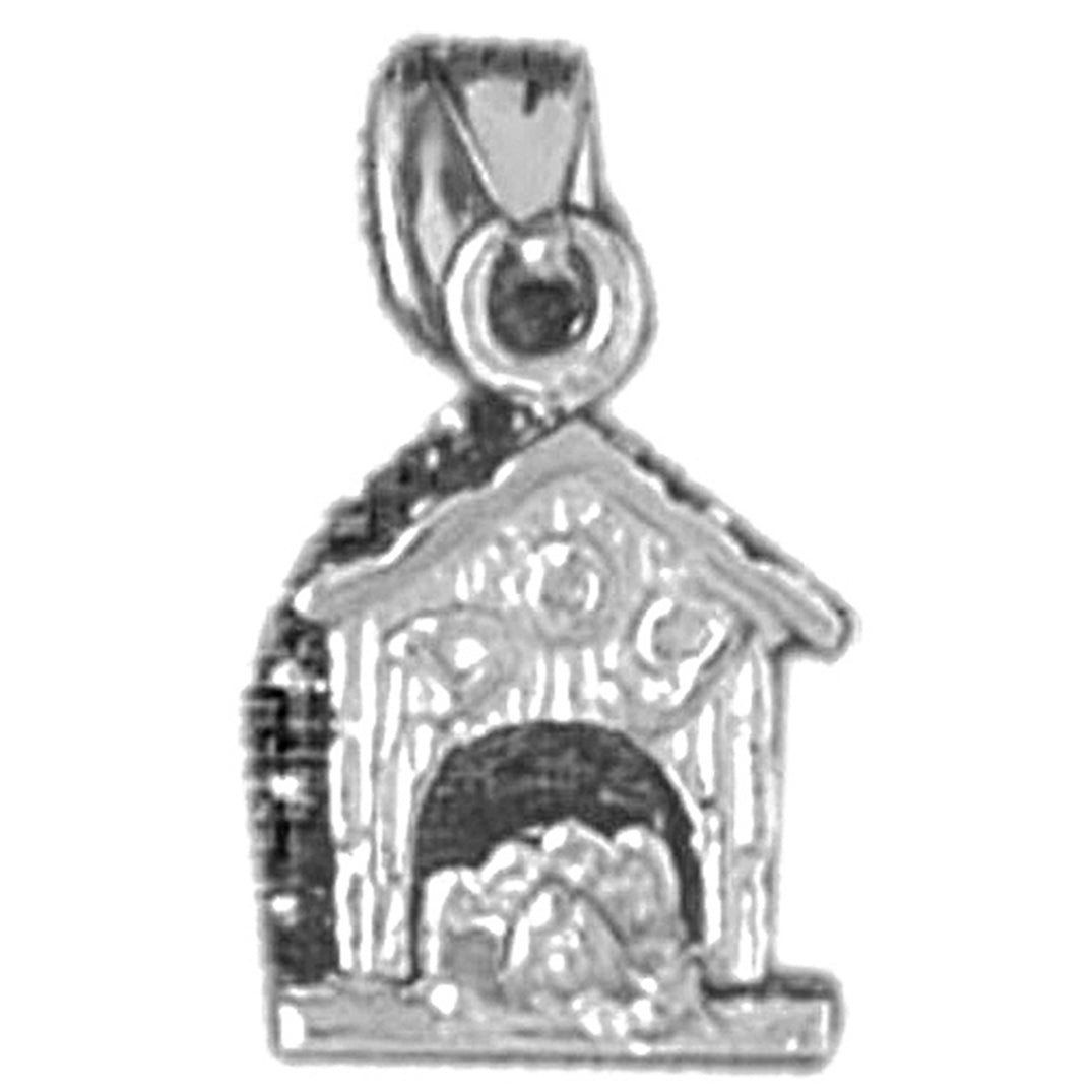 Sterling Silver Dog House Pendant