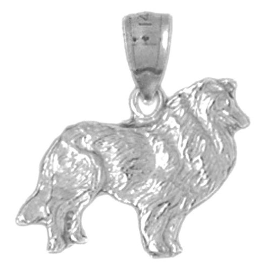 Sterling Silver Collie Dog Pendant