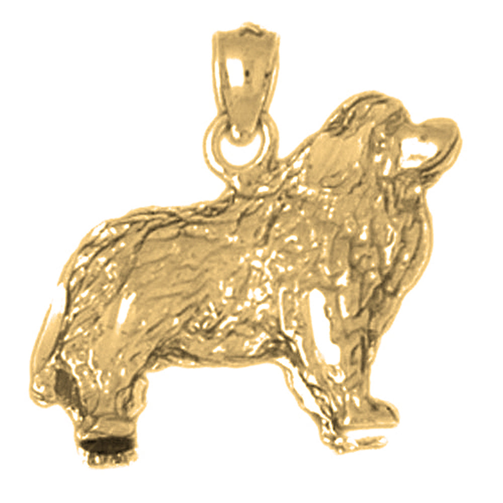 Yellow Gold-plated Silver Cockerspaniel Dog Pendant