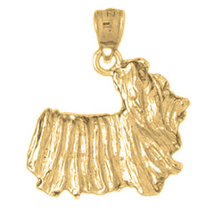 Yellow Gold-plated Silver Dog Pendant