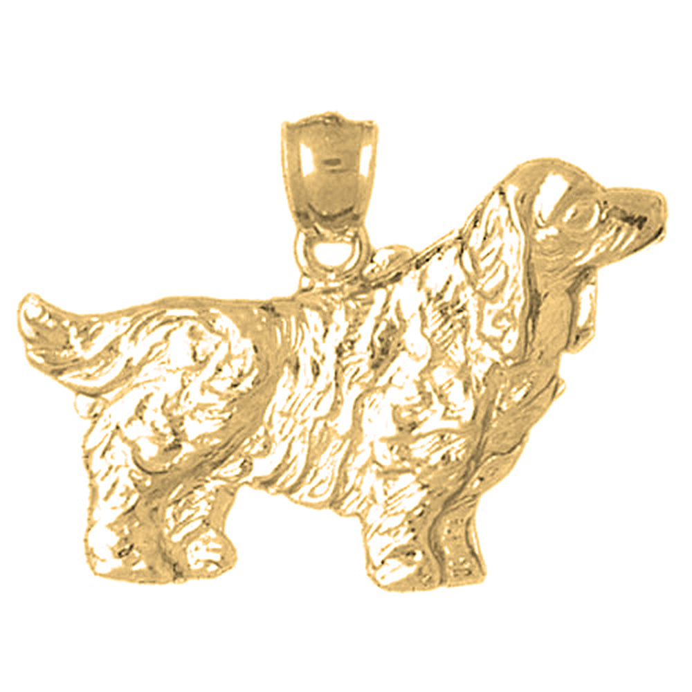 Yellow Gold-plated Silver Cockerspaniel Dog Pendant
