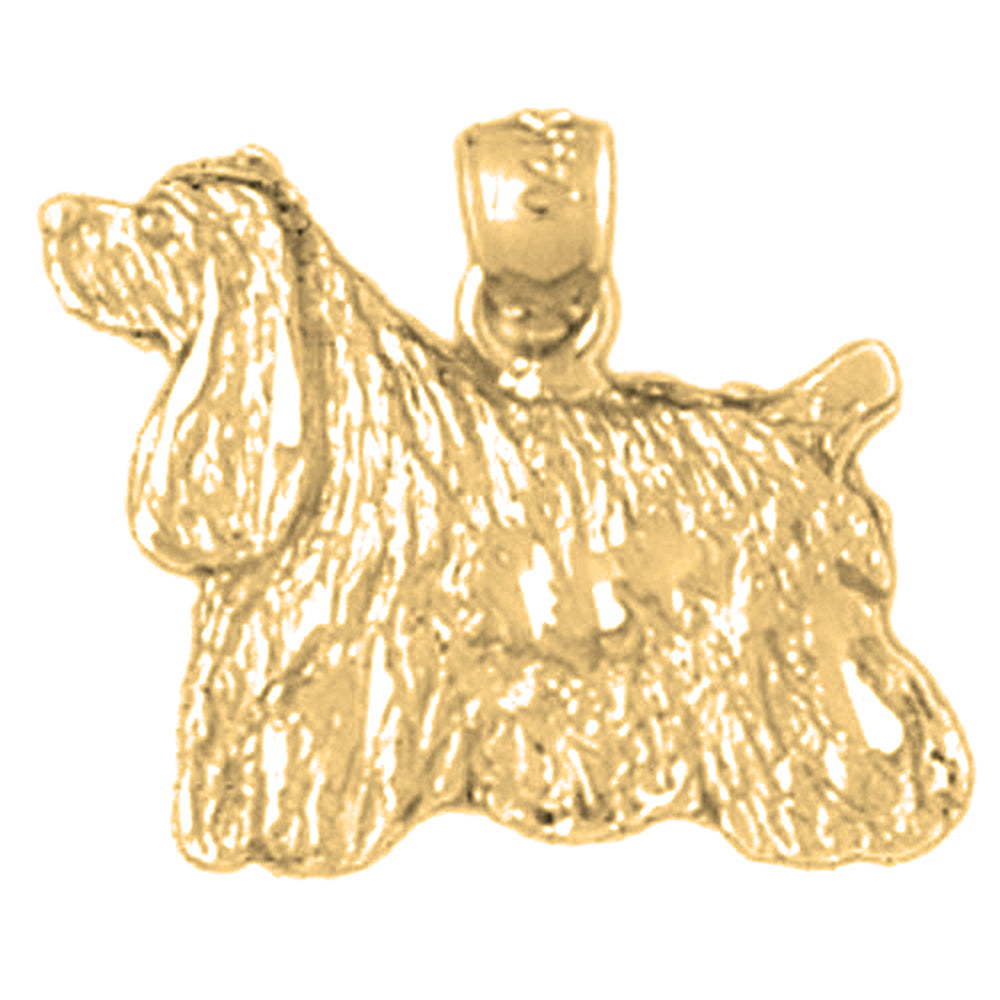 Yellow Gold-plated Silver Cockerspaniel Dog Pendant