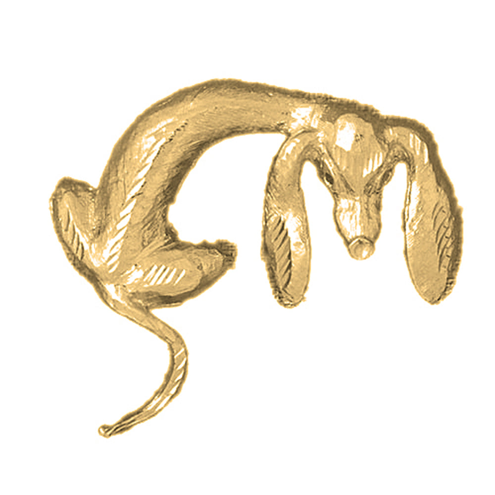 10K, 14K or 18K Gold Dog Pendant