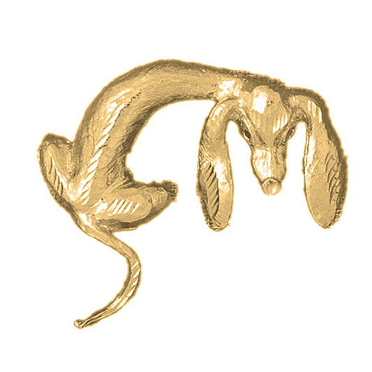 Yellow Gold-plated Silver Dog Pendant