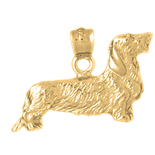 Yellow Gold-plated Silver Dog Pendant