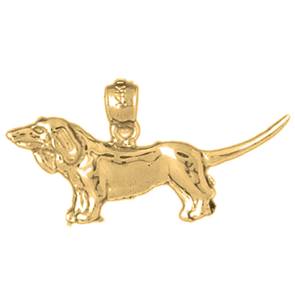 Yellow Gold-plated Silver Dog Pendant