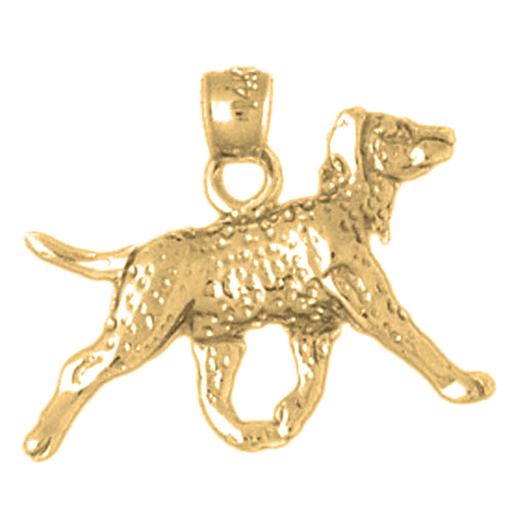 Yellow Gold-plated Silver Dog Pendant