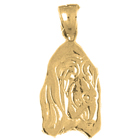 Yellow Gold-plated Silver Dog Pendant