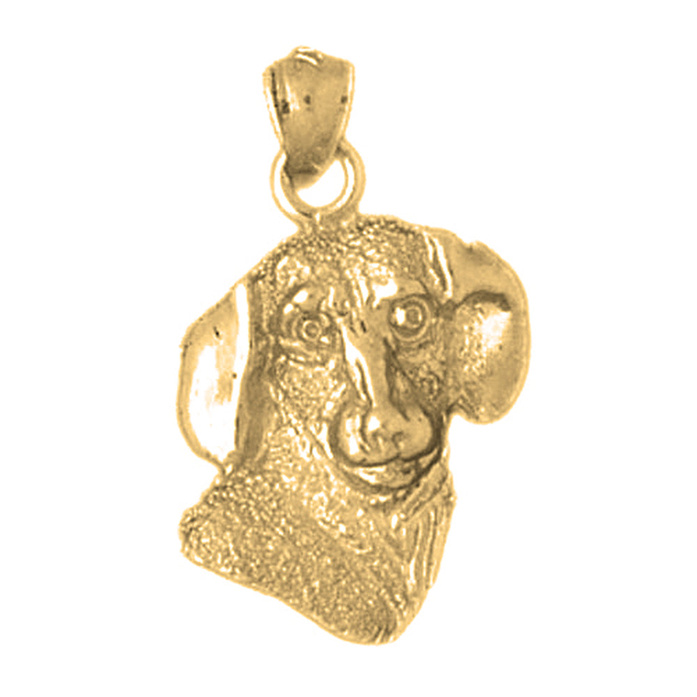 Yellow Gold-plated Silver Dog Pendant