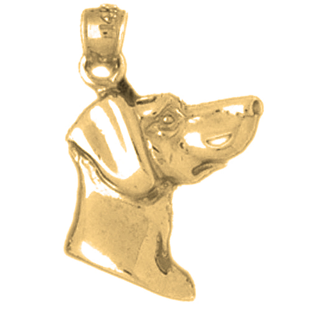 Yellow Gold-plated Silver Dog Pendant