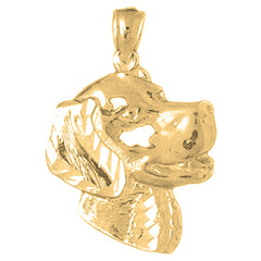 Yellow Gold-plated Silver Dog Pendant