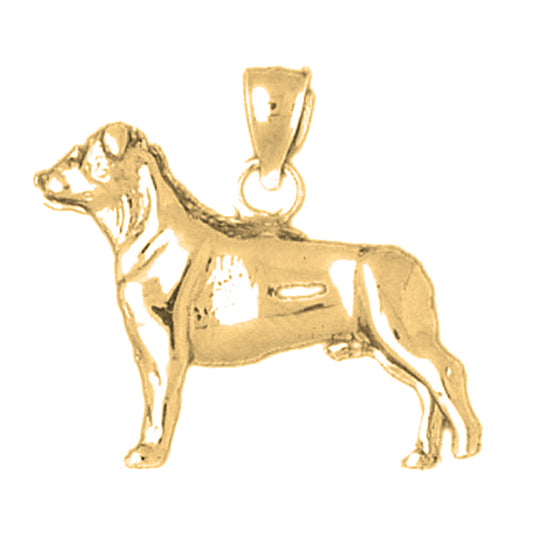 Yellow Gold-plated Silver Dog Pendant